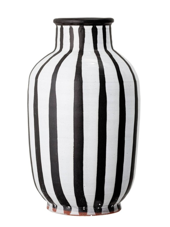 Vase de décoration à rayures en terre cuite Schila, Bloomingville | MBS Design