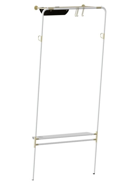 Steel and leather clothes rack Lean on me by Umage