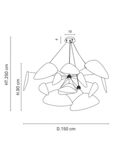 Suspension en cannage 13 écrans, Screen XXL Market Set dimensions