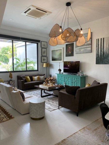 Woven rattan hanging lamp, Screen XXL market set