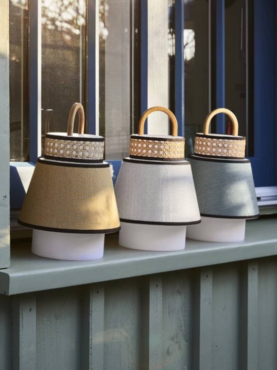 Outdoor lantern with bamboo handle singapore market set