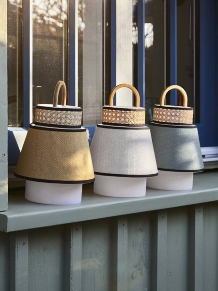 Outdoor lantern with bamboo handle singapore market set