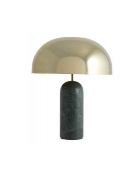 Atlas green marble table lamp with brass shade, Nordal | MBS Design