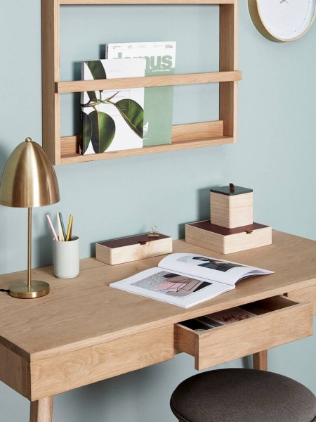 Bureau tripple en chêne, Hübsch