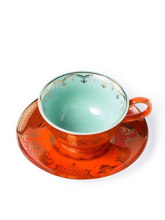 Set of 4 tea cups with saucer, Grandpa Pols potten