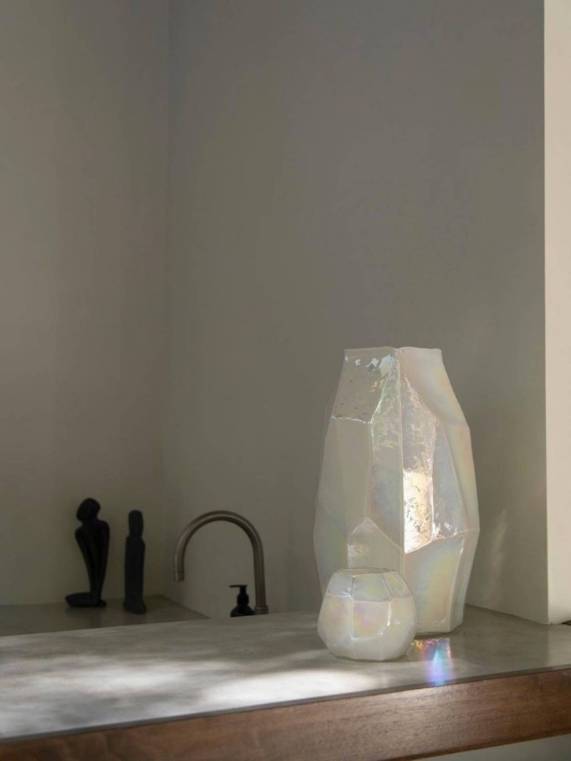 Pearly graphic candleholder, Wenig Wieki Pols potten