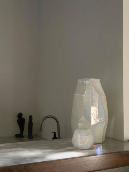 Pearly graphic candleholder, Wenig Wieki Pols potten