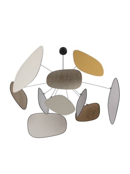 Pendant lamp in linen 10 screens, Screen 70's Market Set