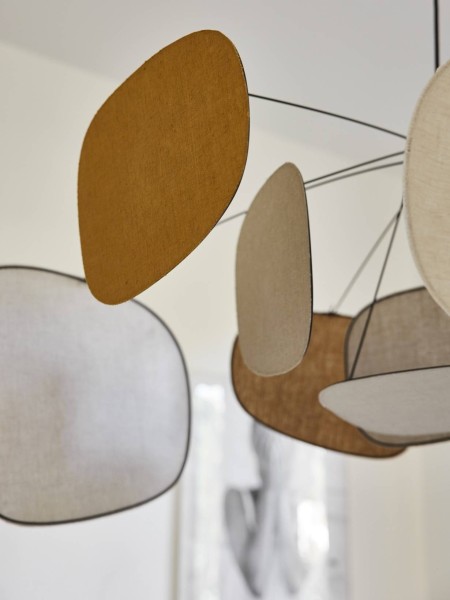 Pendant lamp in linen 10 screens, Screen 70's Market Set