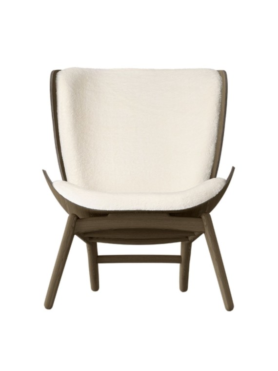 The Reader white fabric dark oak armchair, Umage
