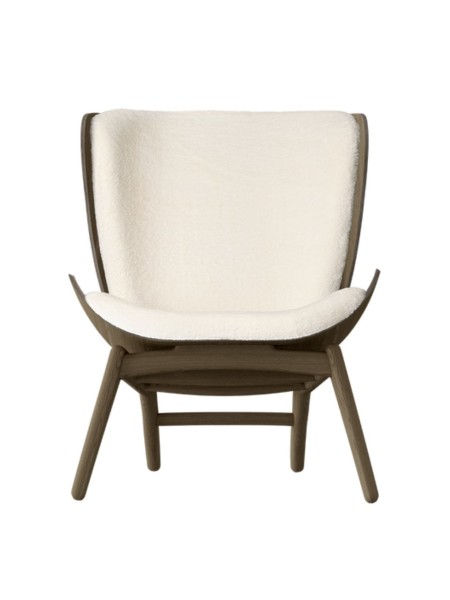 The Reader white fabric dark oak armchair, Umage