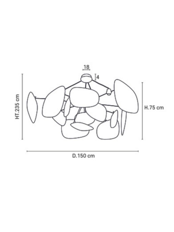 Linen pendant lamp, Screen 70's 4L Market set