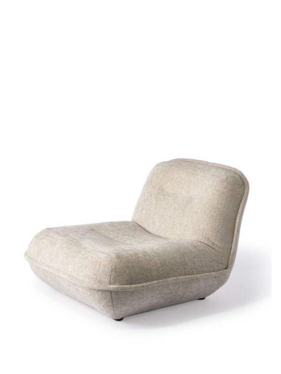 Fauteuil puff pols potten en tissu ecru