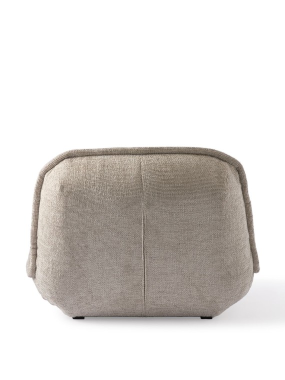 Fauteuil puff pols potten en tissu ecru