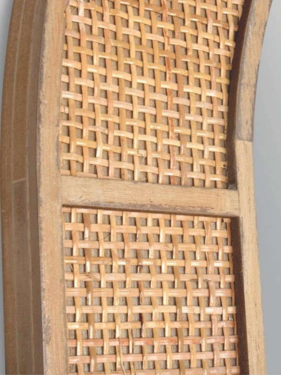 Miroir Lulu en rotin tissé naturel, Opjet