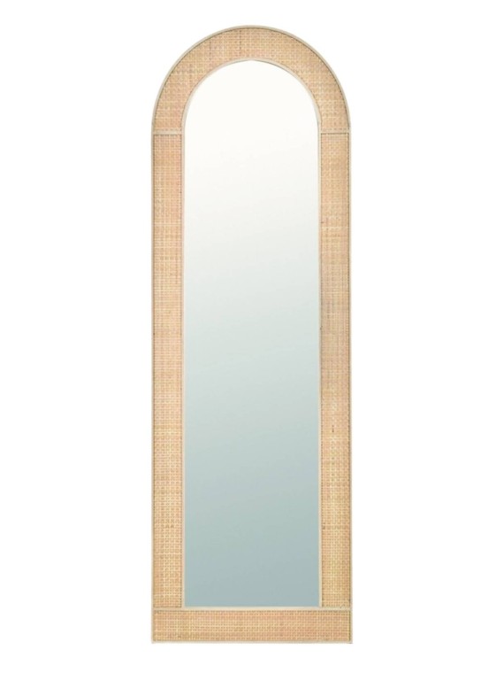 Miroir Lulu en rotin tissé naturel, Opjet