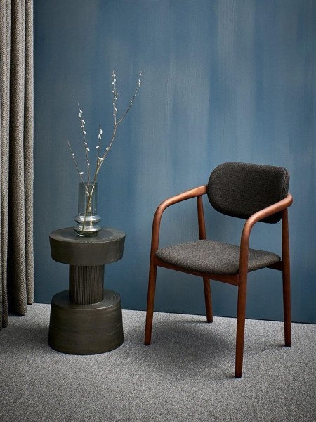 Pols Potten Chaise Henry en frêne tissu gris anthracite