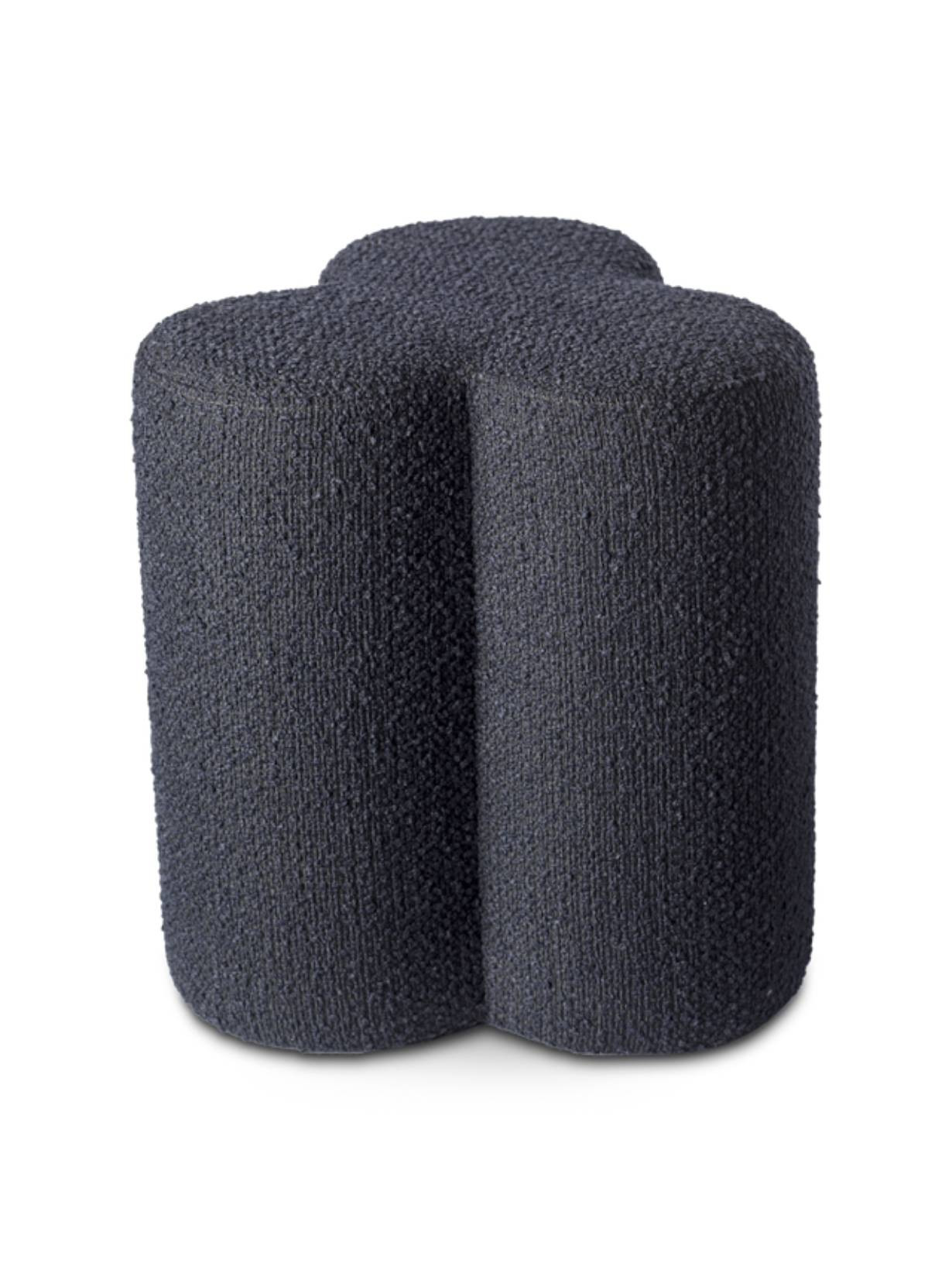 Clover stool in blue curly fabric Pols Potten