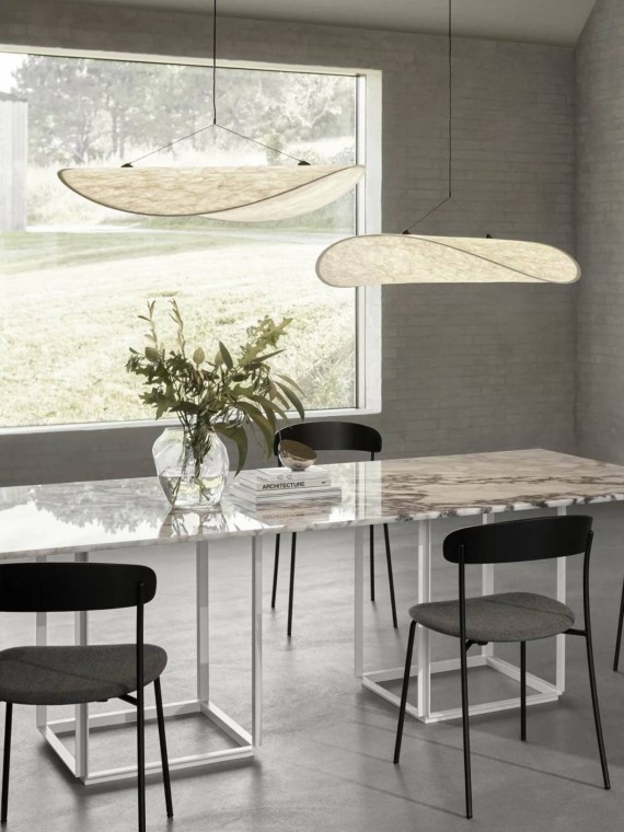 White tyvek suspension, Tense New Works pendant lamp