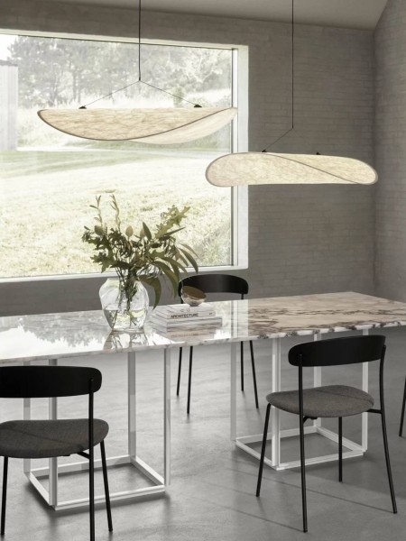 White tyvek suspension, Tense New Works pendant lamp