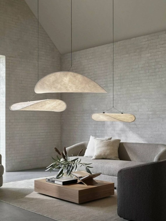 White tyvek suspension, Tense New Works pendant lamp