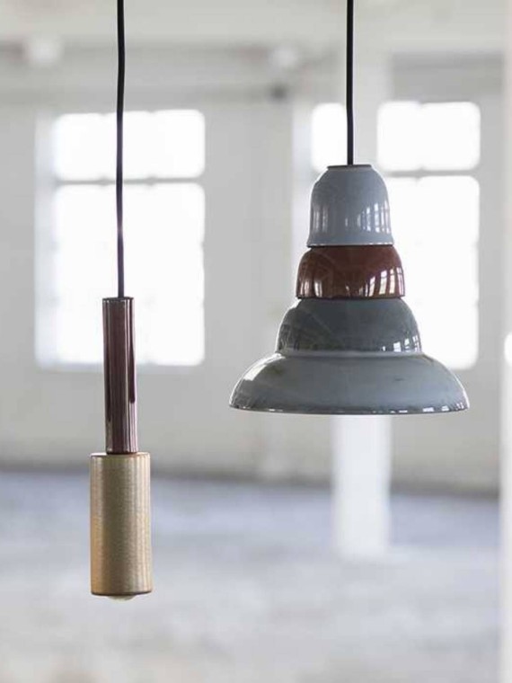 Blue stoneware pendant lamp, Anitaº4 Serax