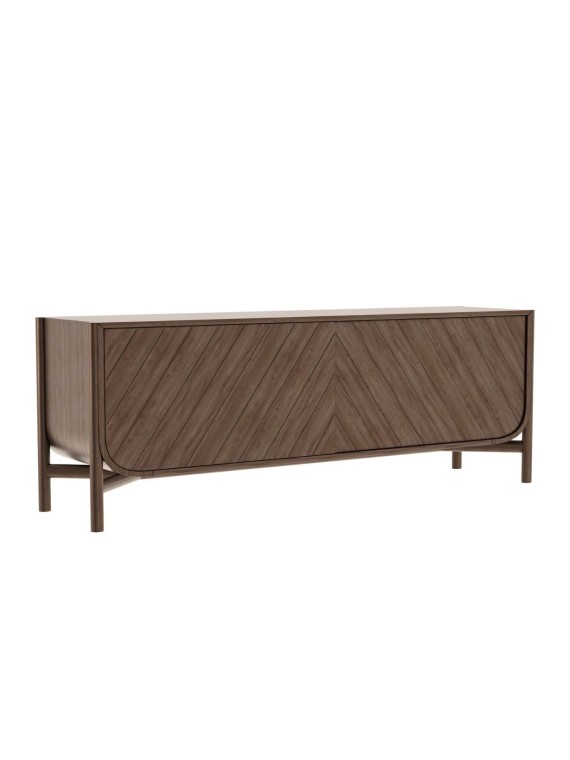 Low sideboard in natural walnut 185 cm, Marius Hartô