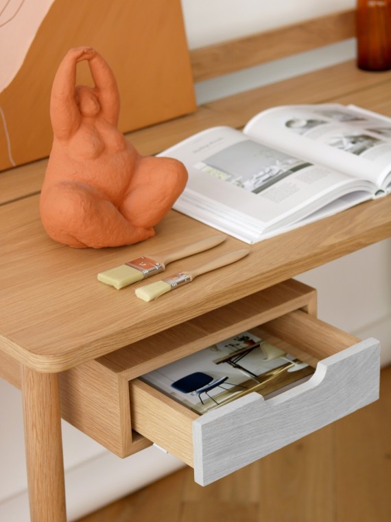 Desk in natural oak, Honoré Hartô