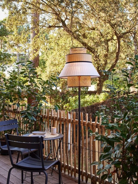 Outdoor floor lamp in sandblasted painted metal, Singapour Market Set