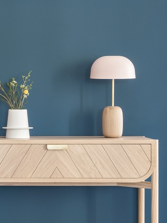 Console en bois naturel avec tiroir, Marius Harto