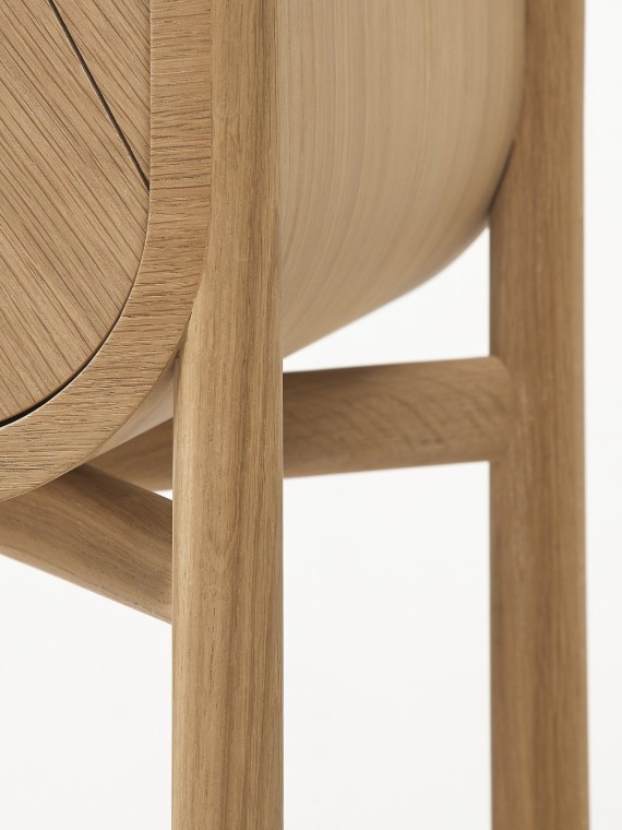 Console en bois naturel avec tiroir, Marius Harto