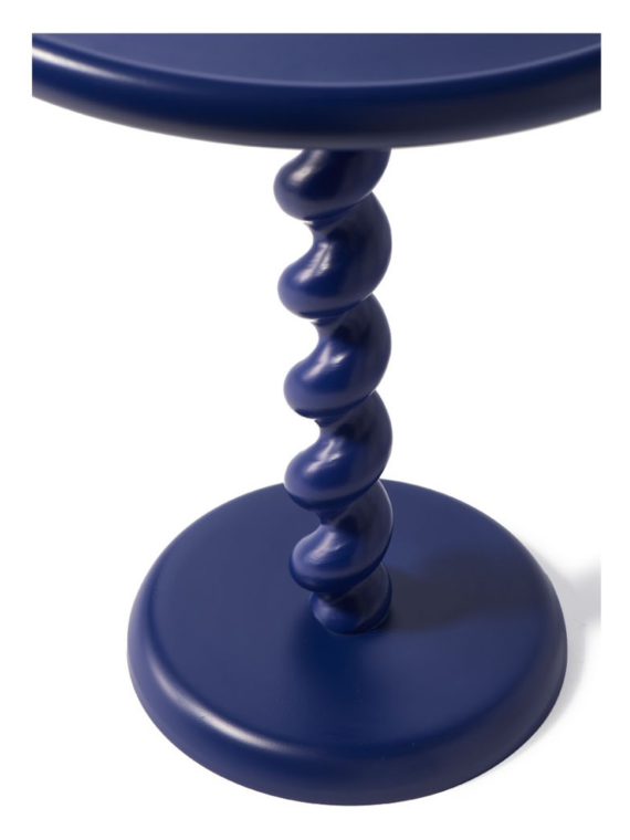 Dark blue side table, Twister Ø46 x H56 cm Pols Potten