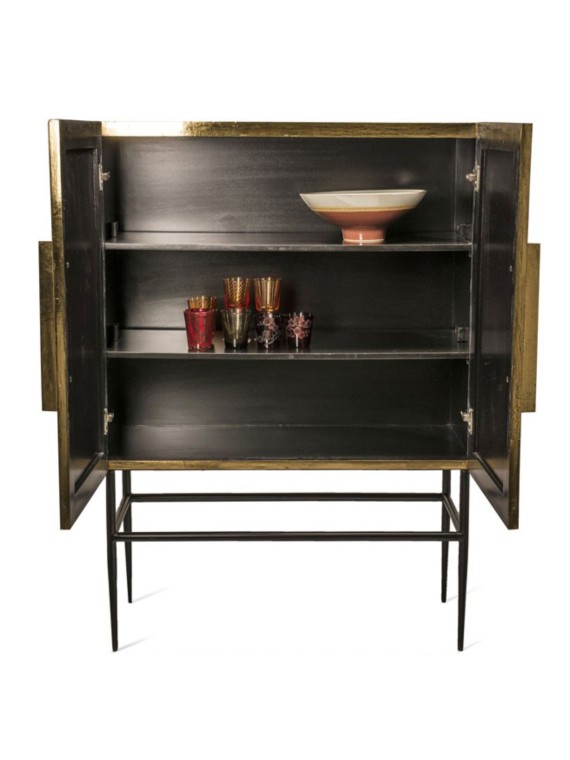 Golden metal cabinet, Ribbel Pols Potten