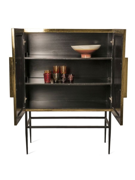 Golden metal cabinet, Ribbel Pols Potten