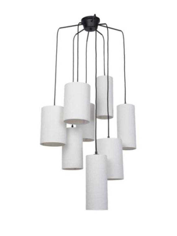 Suspension Grappe en métal et tissu 8 lumières Cosiness 8L Market Set