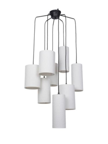 Suspension Grappe en métal et tissu 8 lumières Cosiness 8L Market Set