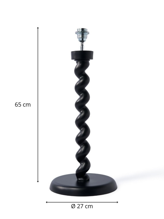 Table lamp with dark green shade and black base, Twister