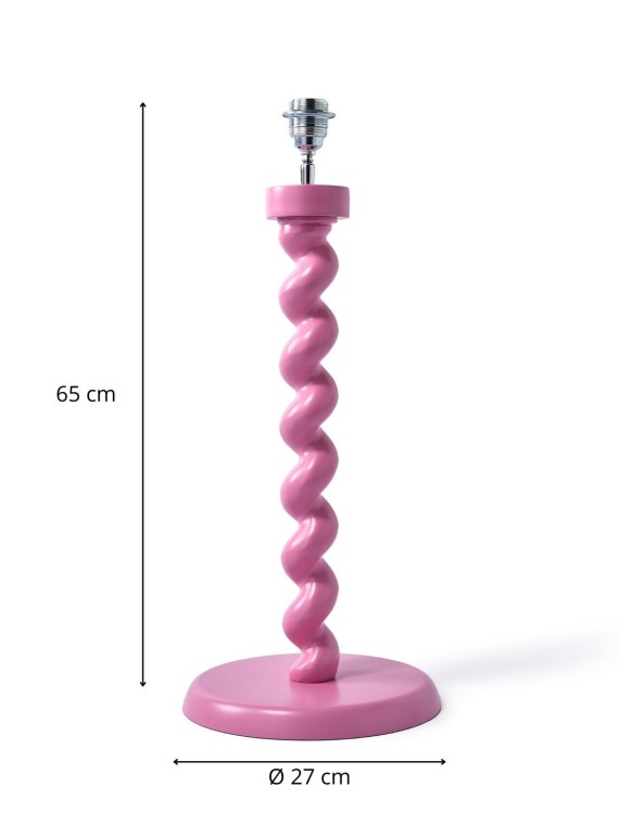 Lampe à poser avec abat-jour vert et pied rose Twister Pols Potten