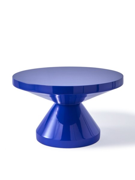 Table basse laqué bleu foncé Zig Zag Pols Potten