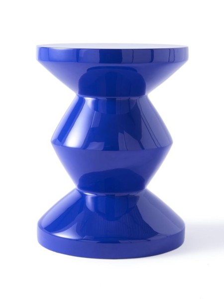 Tabouret laqué bleu foncé, Zig Zag Pols Potten