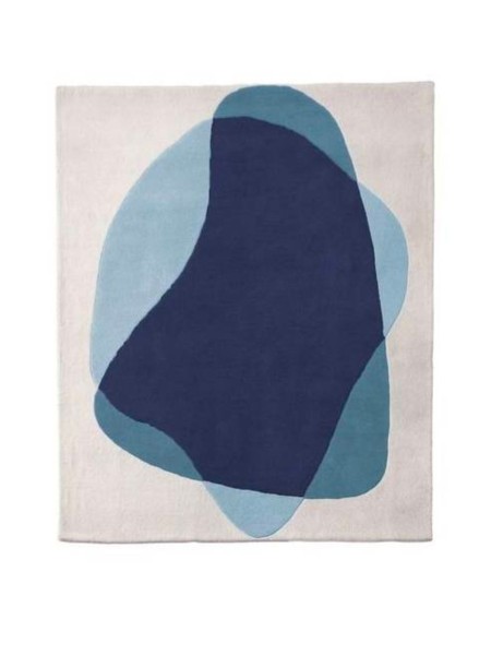 Tapis en laine vert et bleu Serge Harto