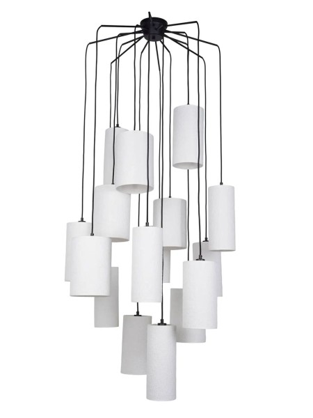 Suspension Grappe en métal et tissu 16 lumières, Cosiness 16L Market Set