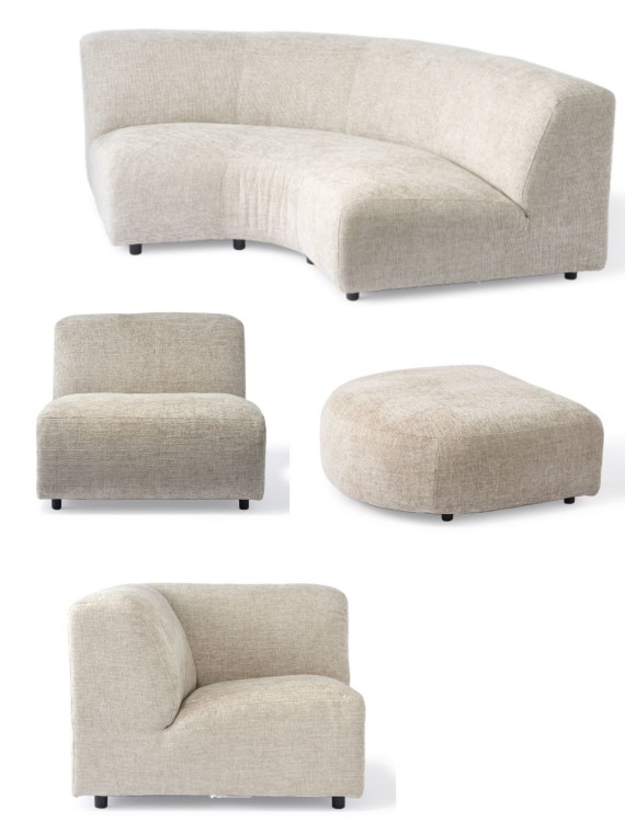 Modular corner sofa Module Ecru Pols Potten