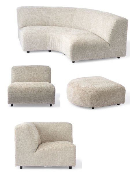 Modular corner sofa Module Ecru Pols Potten