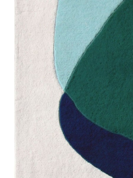 Tapis en laine vert et bleu, Serge Hartô