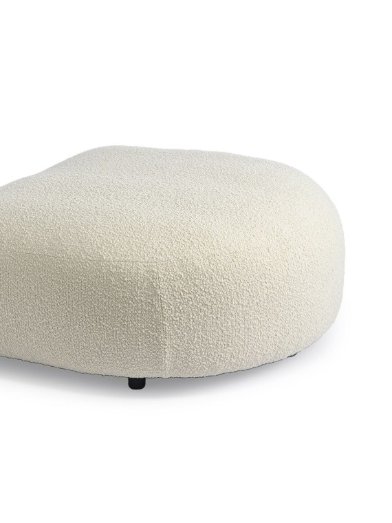 Pouf right-hand side in white bouclette fabric, Module Boucle Pols Potten