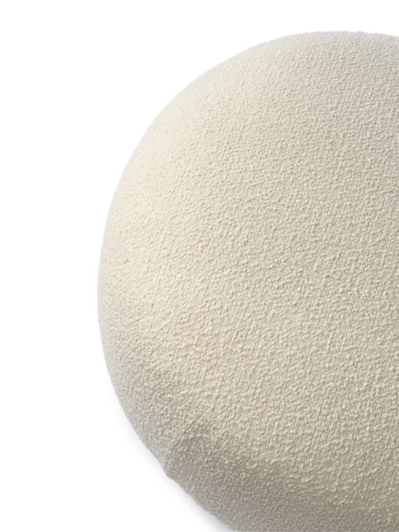Pouf right-hand side in white bouclette fabric, Module Boucle Pols Potten