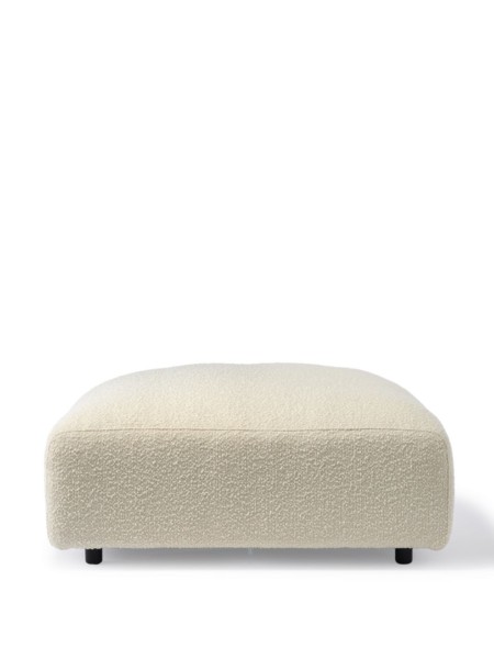 Pouf côté droit en tissu blanc bouclette, Module Boucle Pols Potten