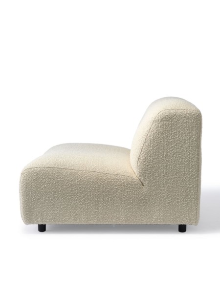 Sofa right in white bouclette fabric, Module Boucle Pols Potten