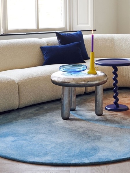 Canapé droit en tissu blanc bouclette, Module Boucle Pols Potten